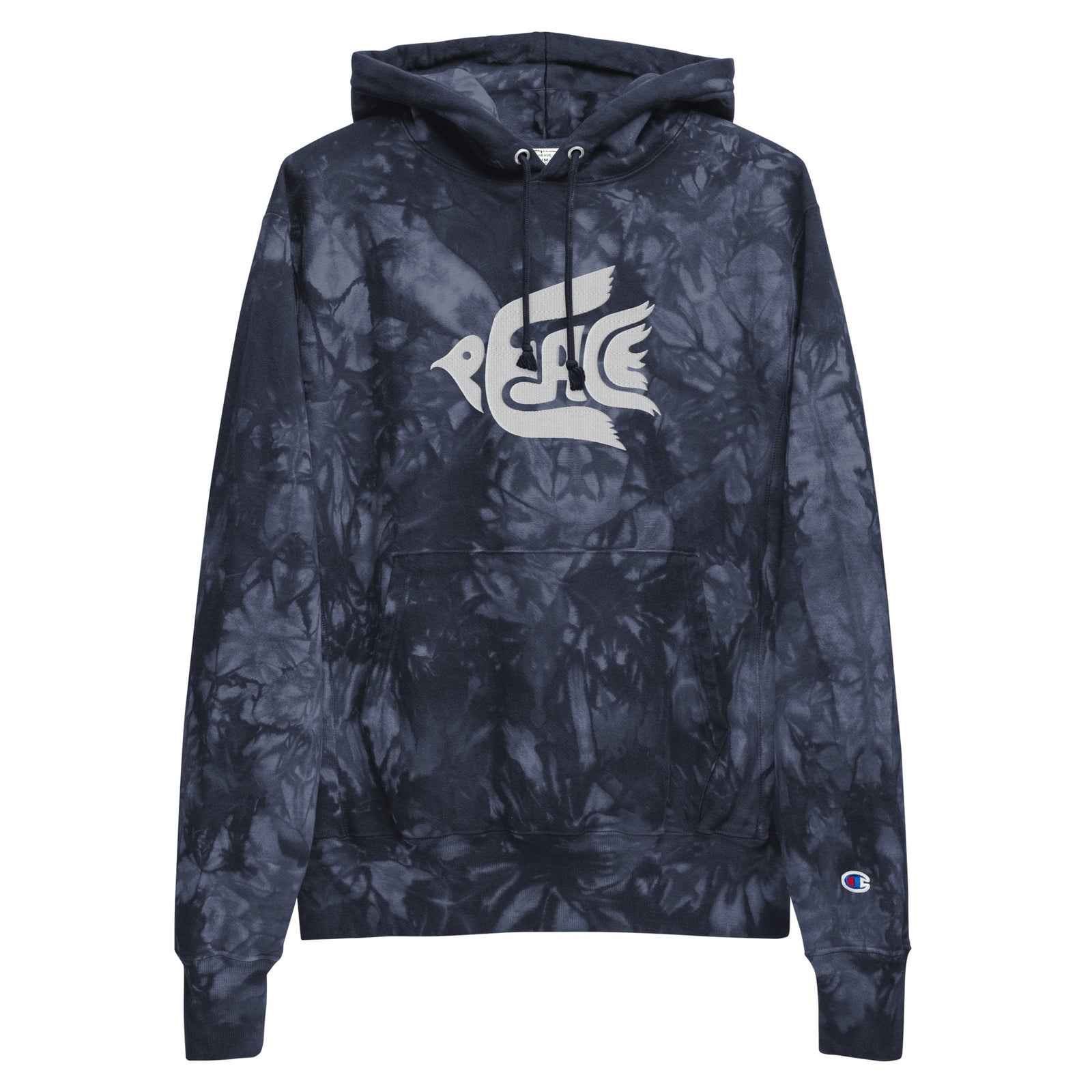 Peace Dove Champion Embroidered  tie-dye hoodie