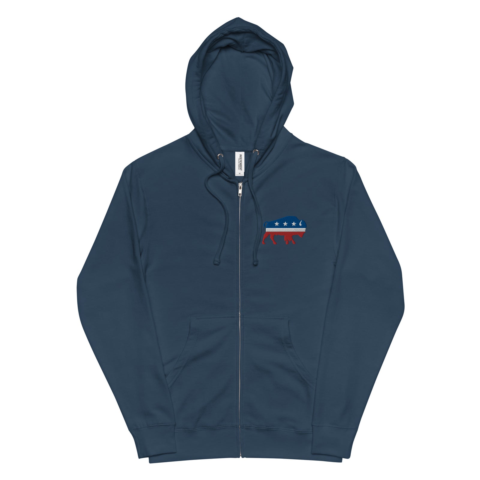Bison Independent Unisex Fleece Zip Up Hoodie