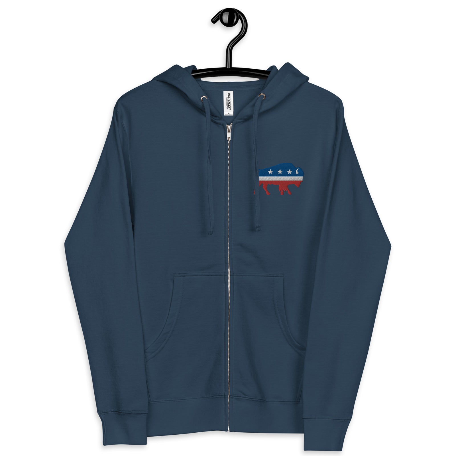 Bison Independent Unisex Fleece Zip Up Hoodie