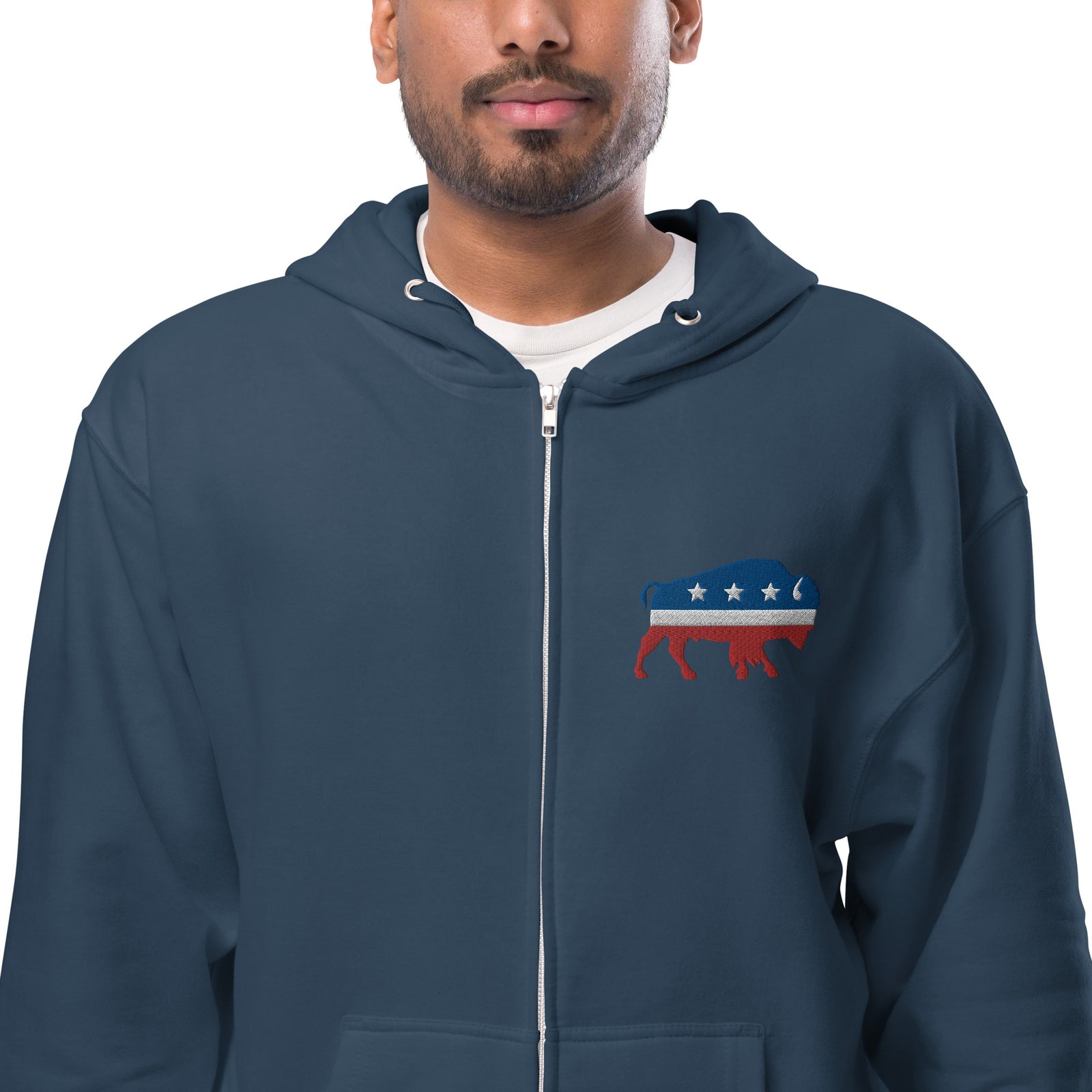 Bison Independent Unisex Fleece Zip Up Hoodie