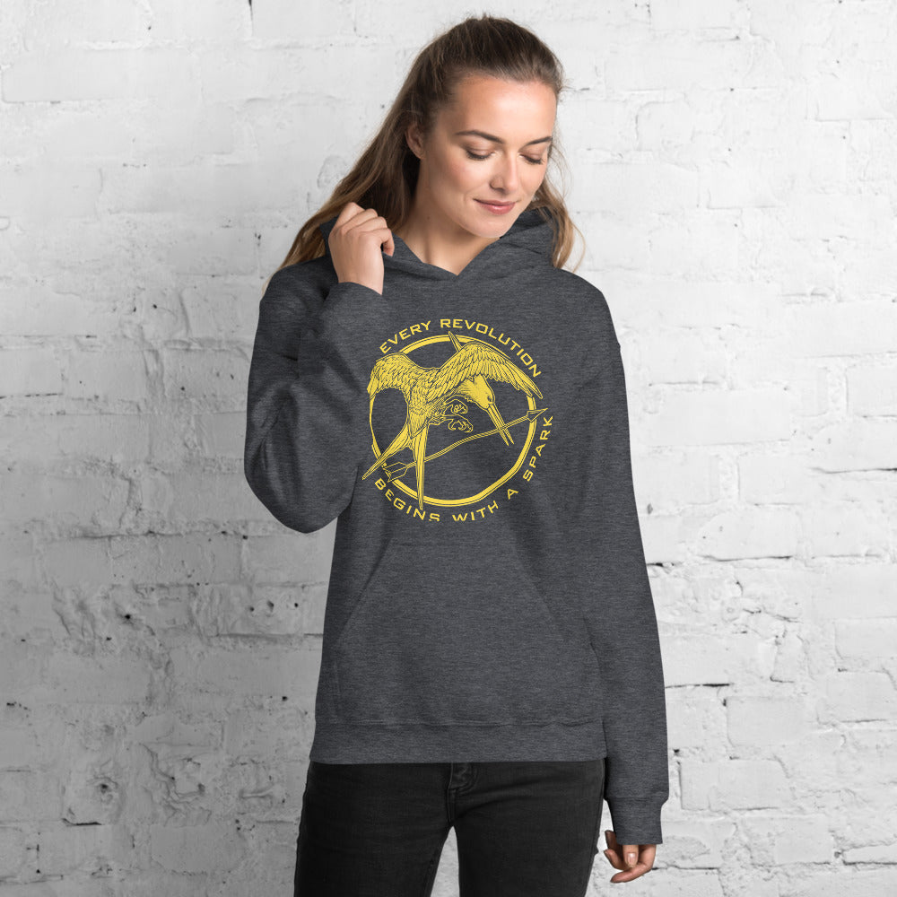 Mockingjay Every Revolution Begins With A Spark Unisex Hoodie