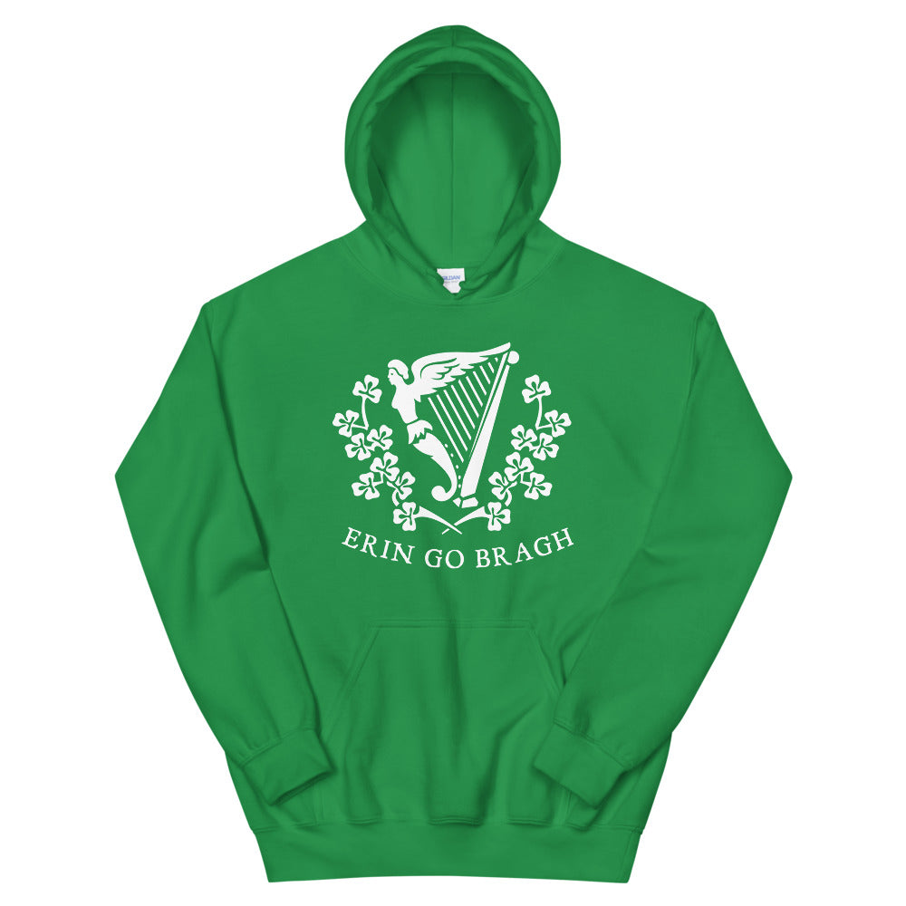 Erin Go Bragh Harp Green Unisex Hoodie