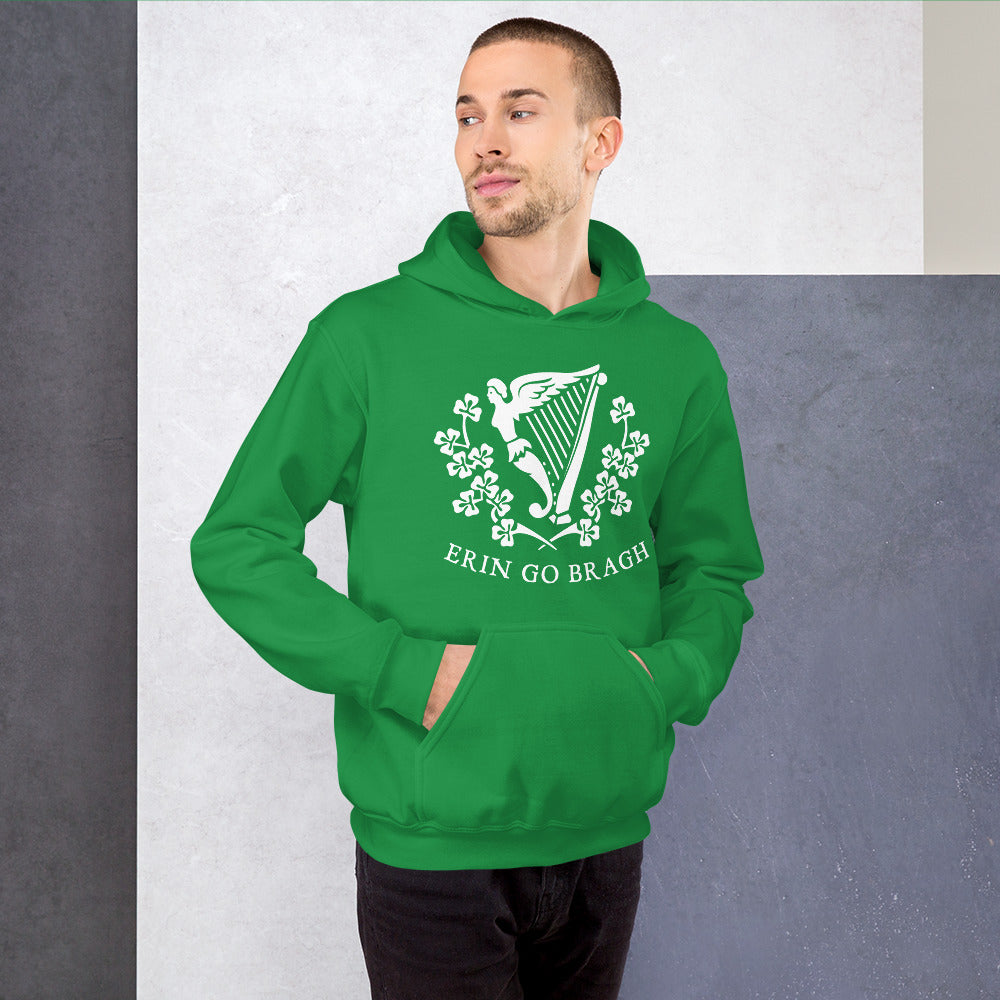 Erin Go Bragh Harp Green Unisex Hoodie