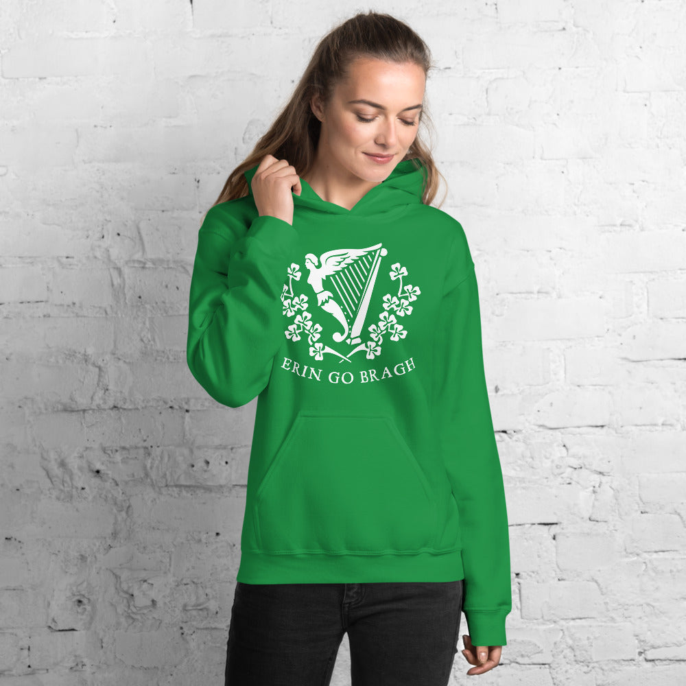 Erin Go Bragh Harp Green Unisex Hoodie