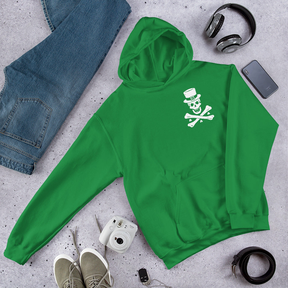 Shamrocks and Crossbones Green Unisex Hoodie