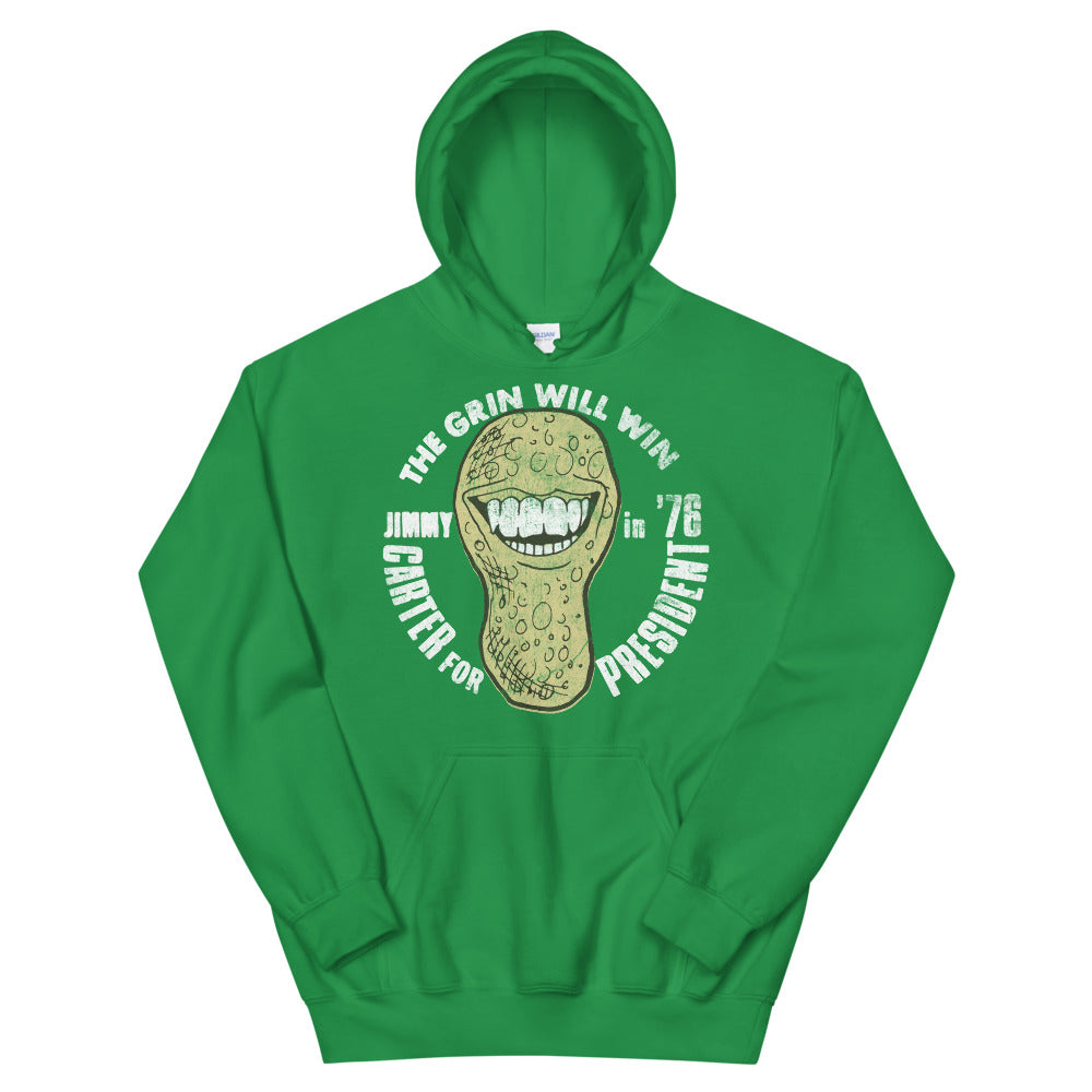 The Grin Will Win 1976 Jimmy Carter Campaign Unisex Hoodie