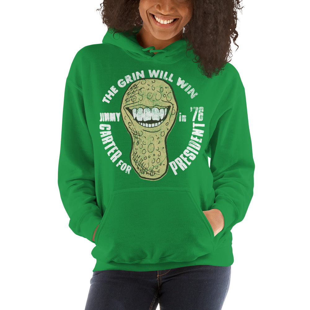 The Grin Will Win 1976 Jimmy Carter Campaign Unisex Hoodie