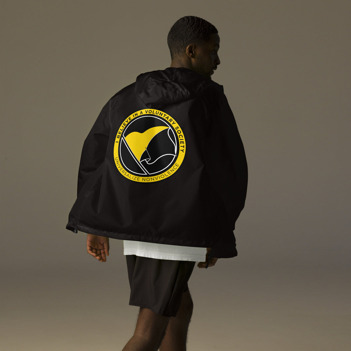 I Believe in a Voluntary Society Voluntaryist Zip Windbreaker