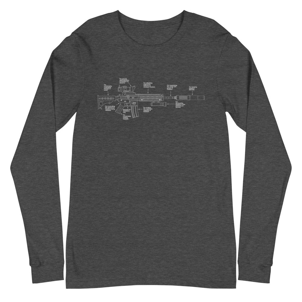 Parts of Freedom Carbine Schematic Long Sleeve T-Shirt