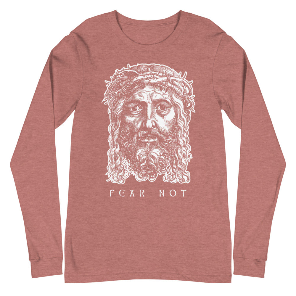 Jesus Fear Not Long Sleeve Unisex Graphic T Shirt   Liberty Maniacs