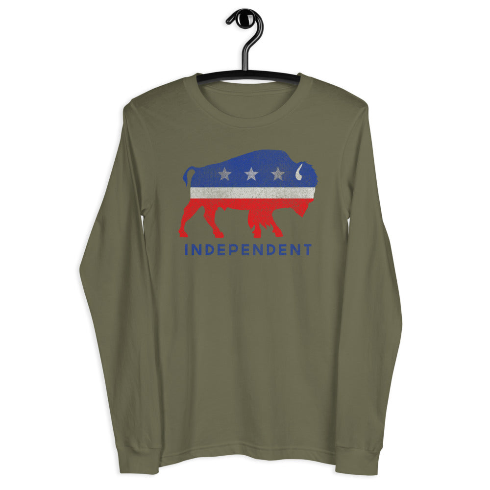 Independent Bison Unisex Airlume Long Sleeve Tee