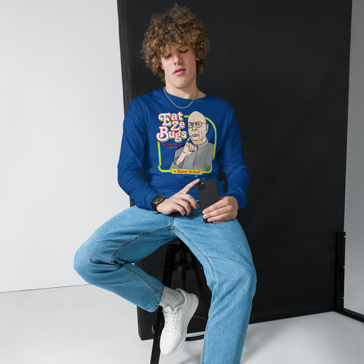 Eat Ze Bugs Klaus Schwab Great Reset Long Sleeve Tee