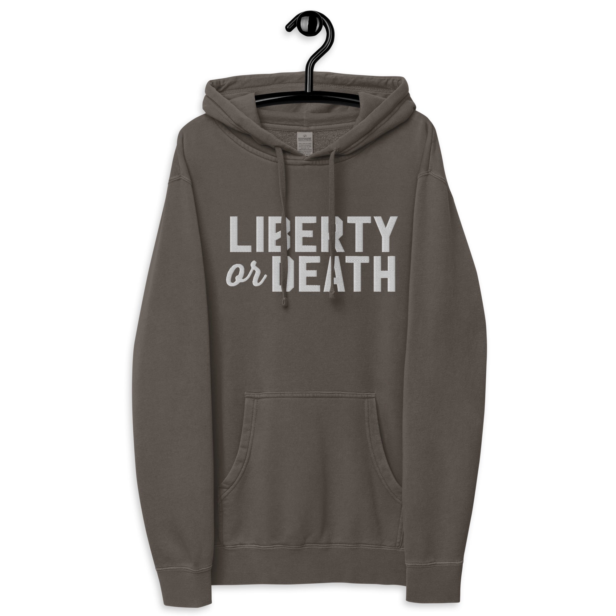Liberty or Death Pigment-dyed Embroidered Hoodie