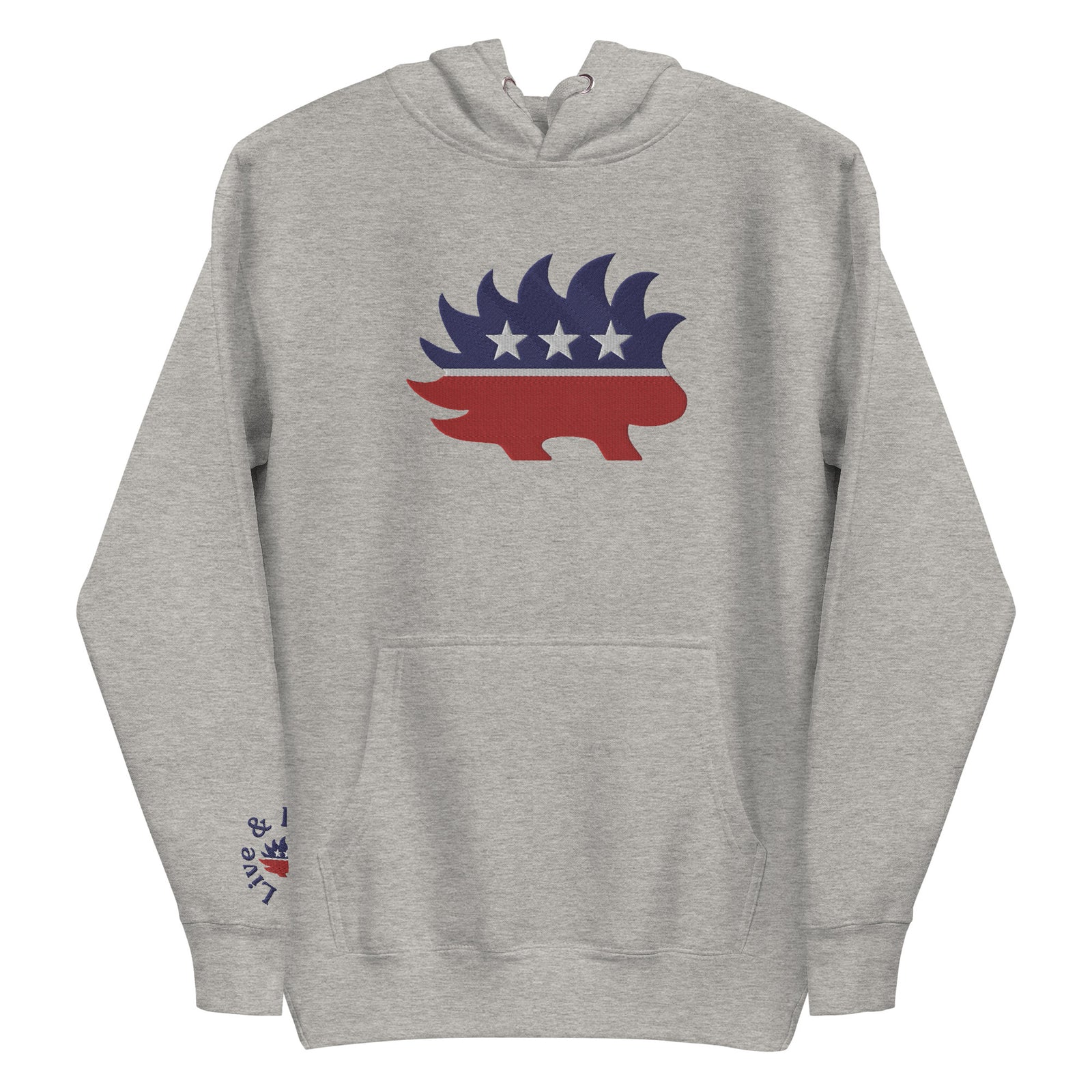 Porcupine Mascot Live & Let Live Embroidered Hoodie Sweatshirts
