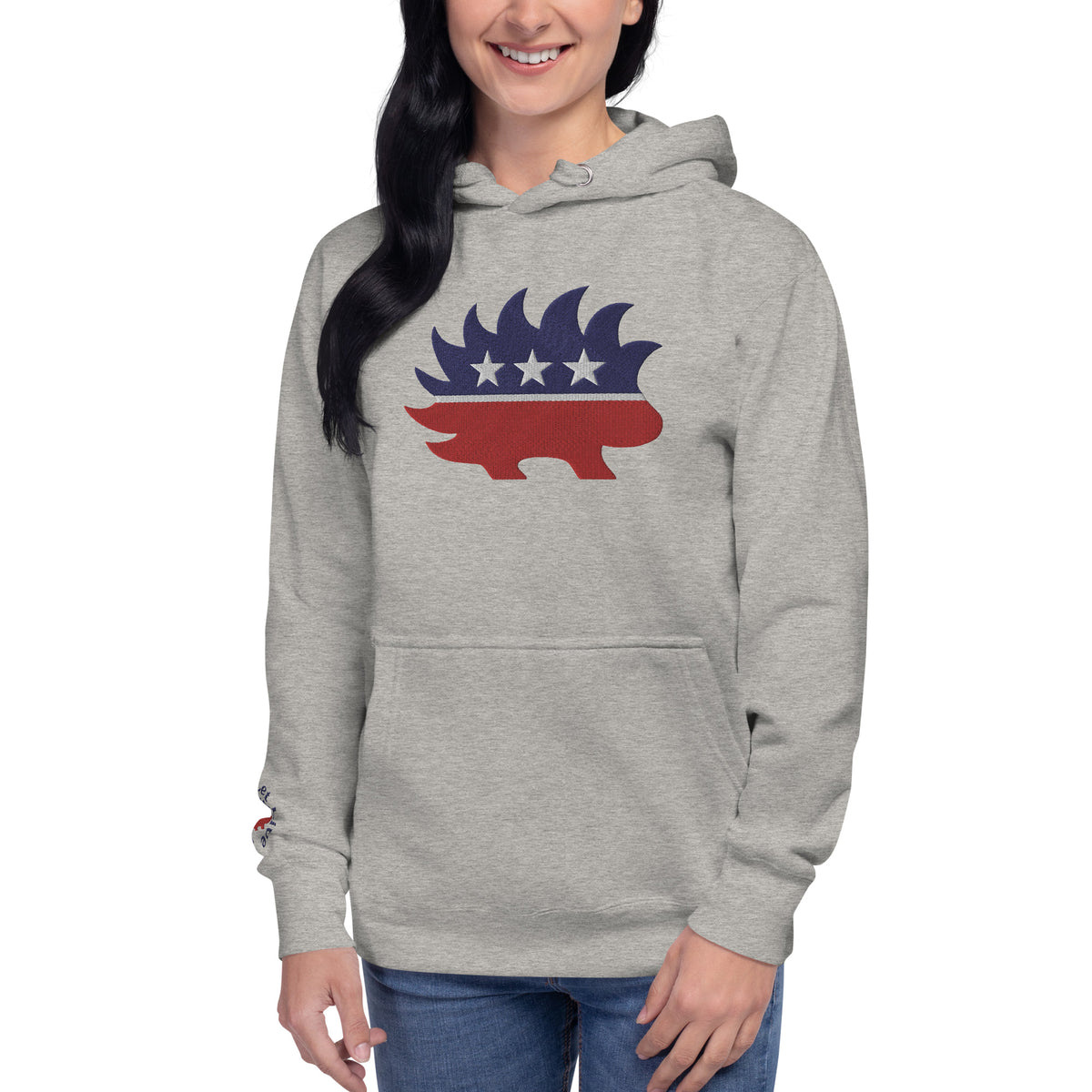 Porcupine Mascot Live &amp; Let Live Embroidered Hoodie Sweatshirts