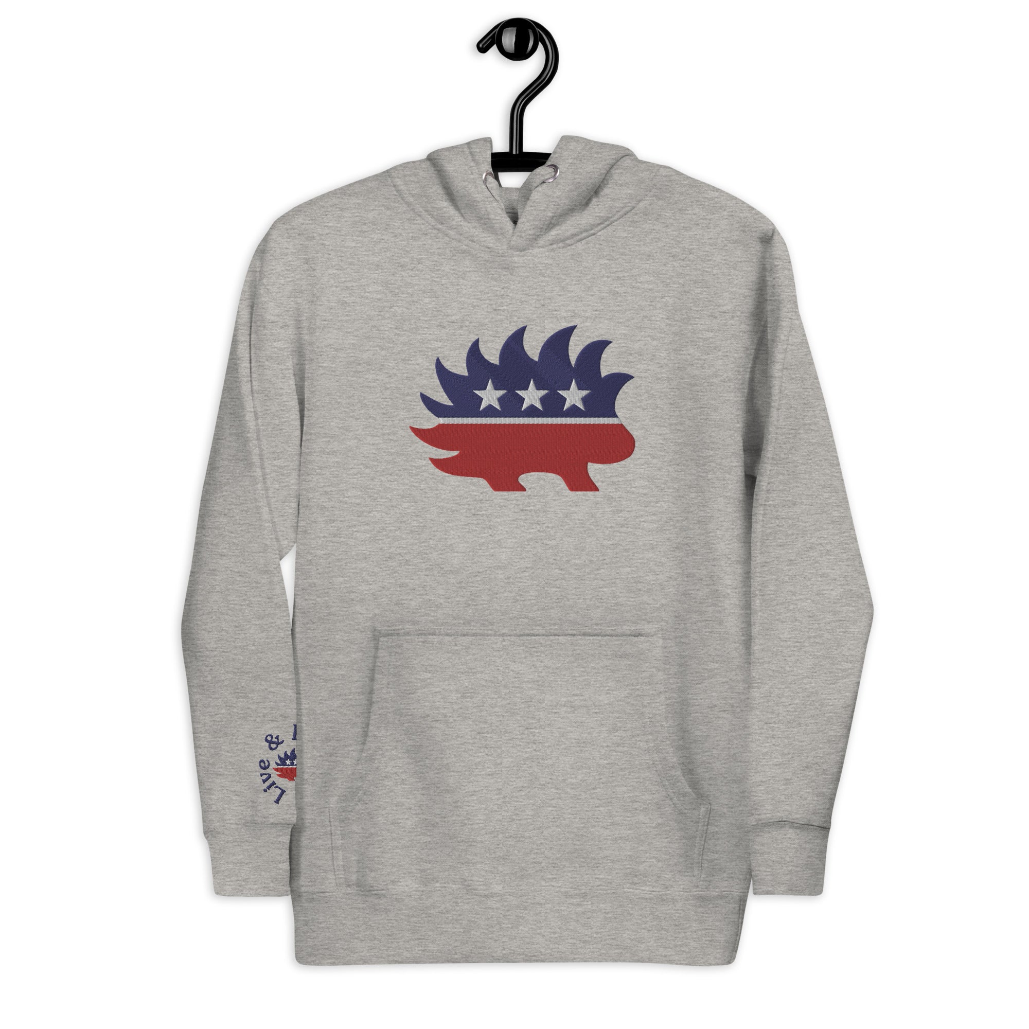 Porcupine Mascot Live & Let Live Embroidered Hoodie Sweatshirts