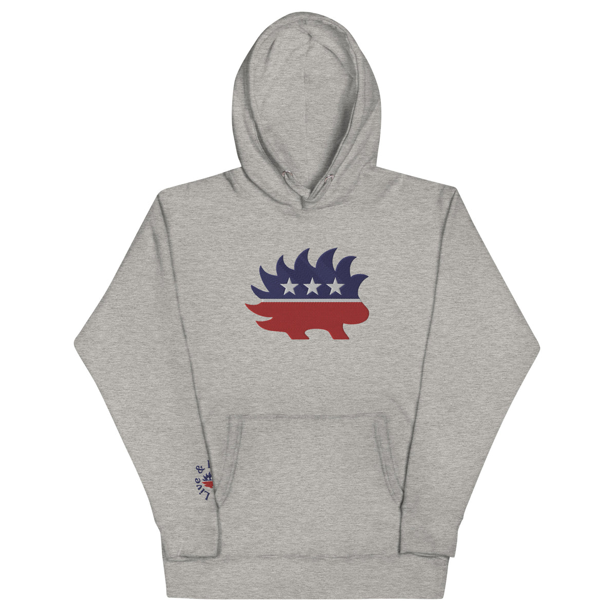 Porcupine Mascot Live &amp; Let Live Embroidered Hoodie Sweatshirts
