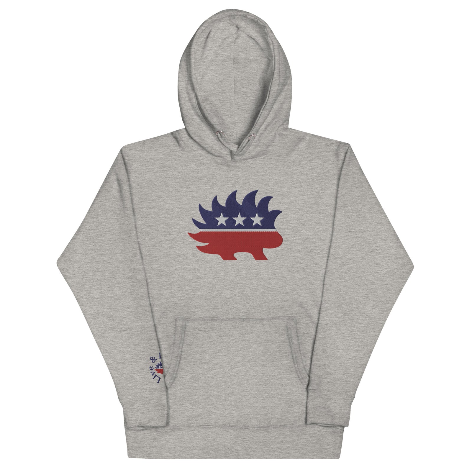 Porcupine Mascot Live & Let Live Embroidered Hoodie Sweatshirts