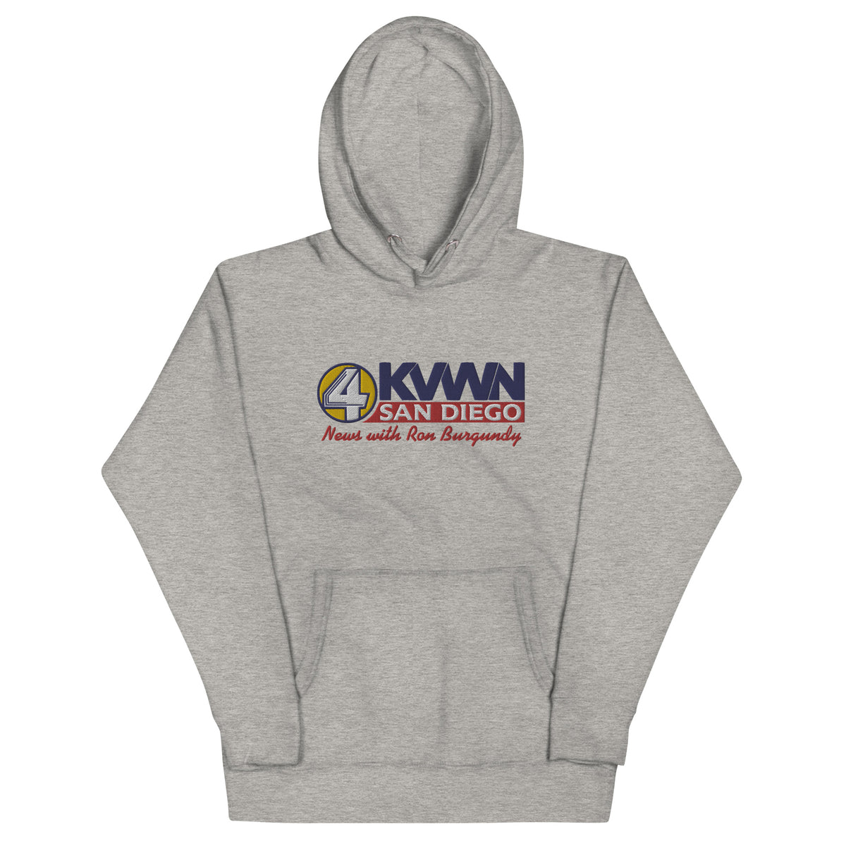 KVWN News with Ron Burgundy Embroidered Hoodie