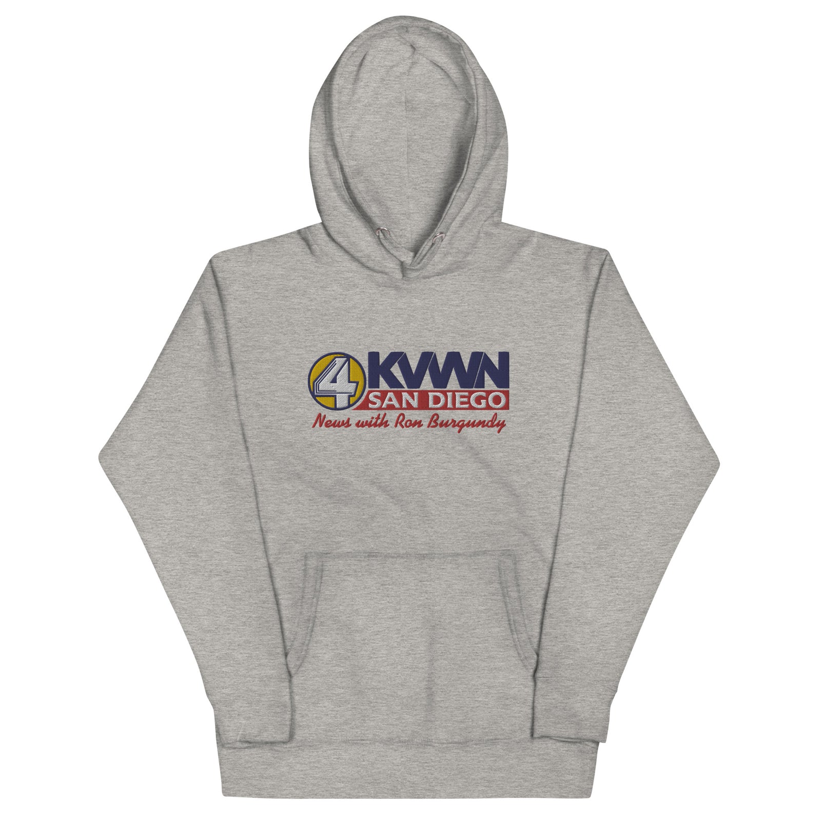 KVWN News with Ron Burgundy Embroidered Hoodie