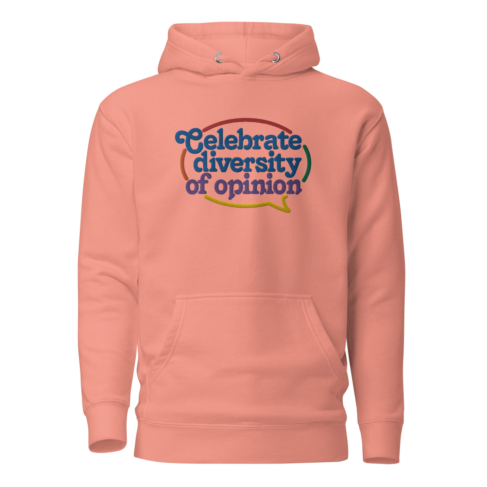 Celebrate Diversity of Opinion Embroidered Hoodie