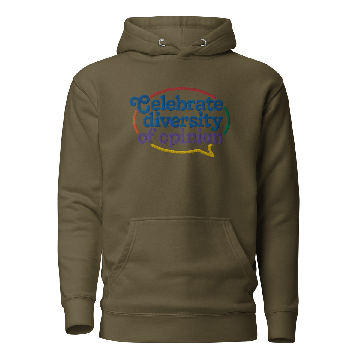 Celebrate Diversity of Opinion Embroidered Hoodie