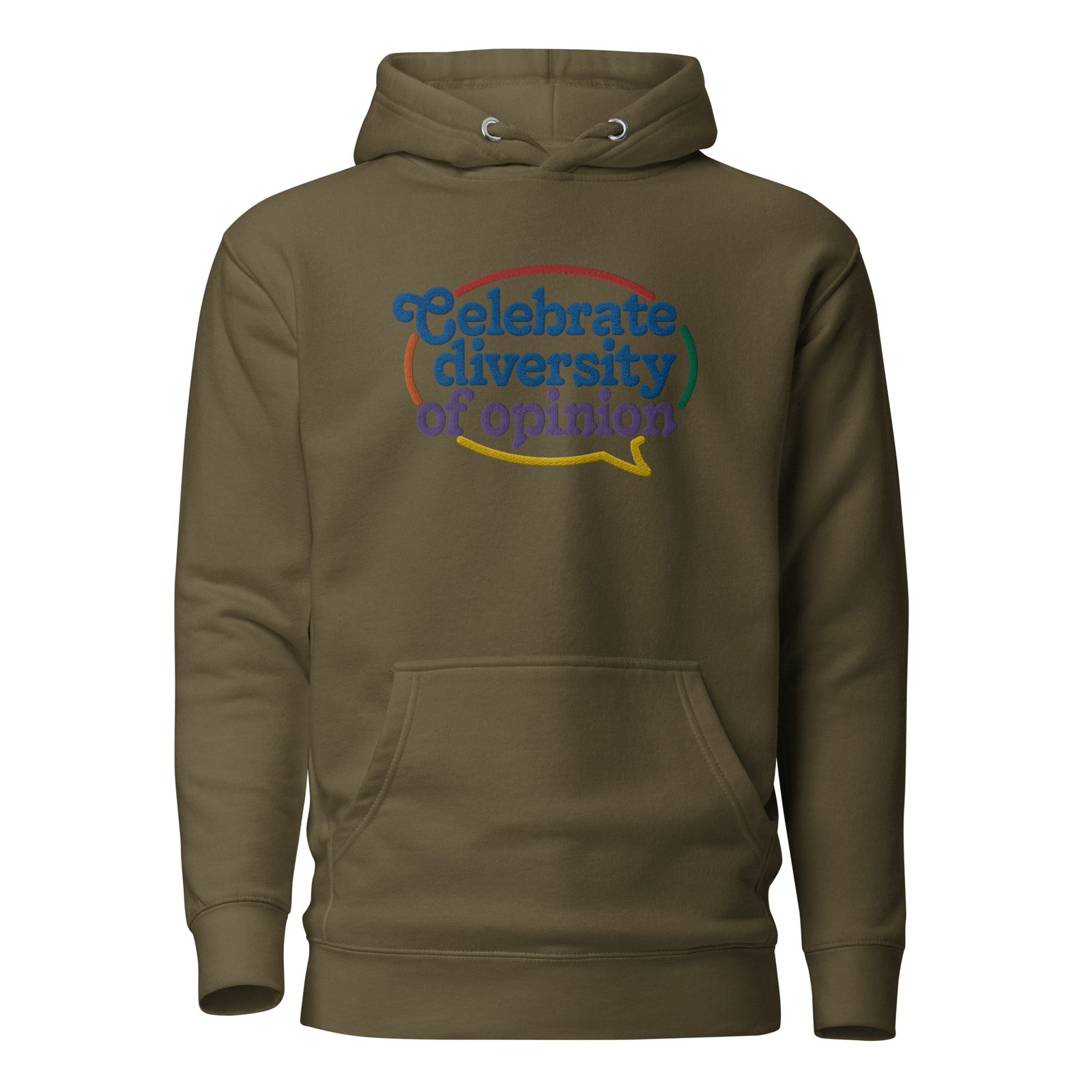 Celebrate Diversity of Opinion Embroidered Hoodie