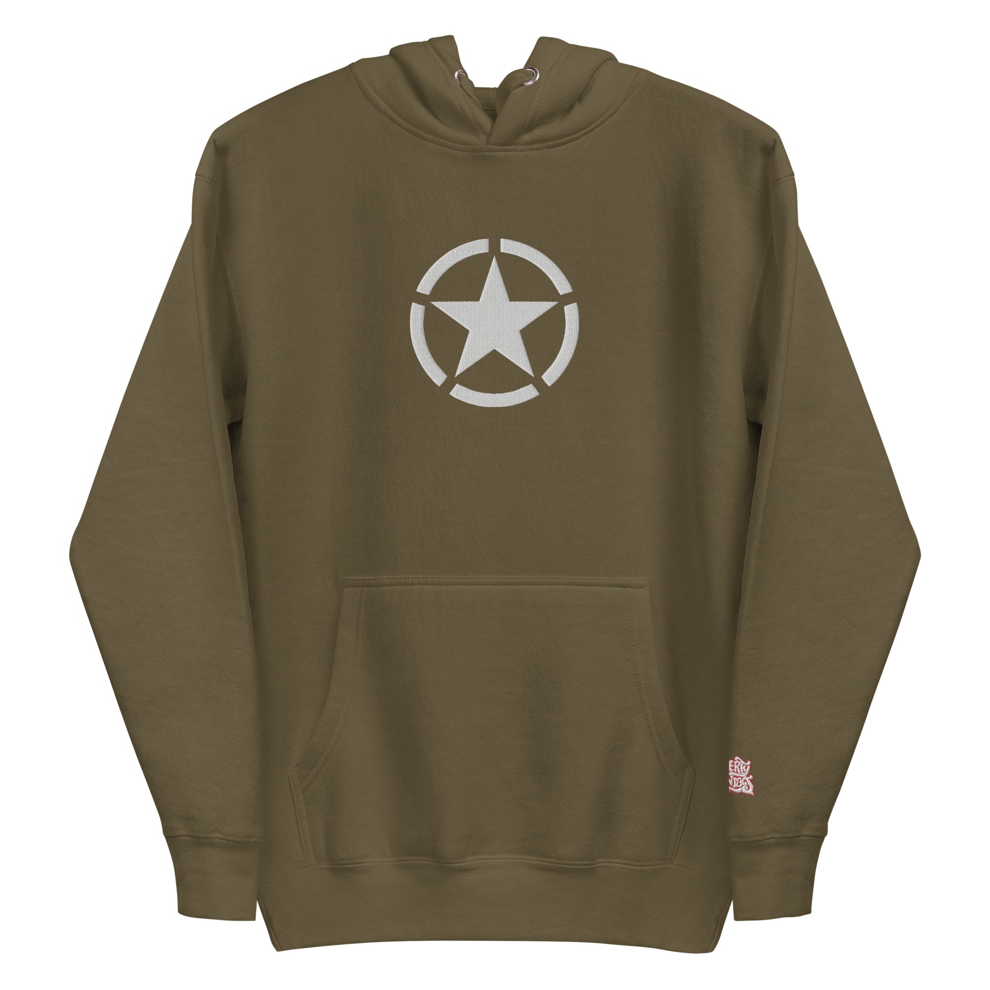 WW2 Circled Star Embroidered Hoodie