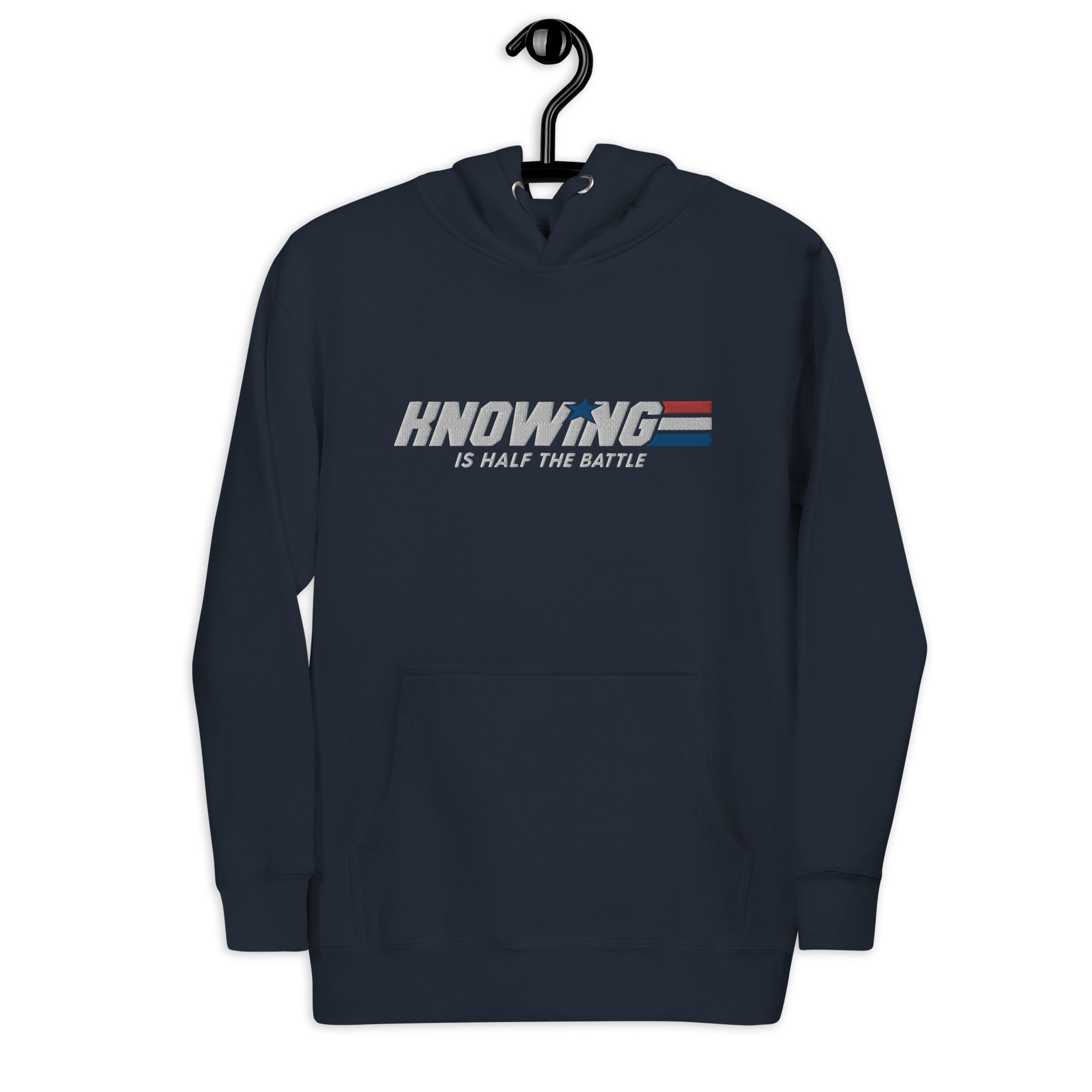 Knowing Is Half the Battle Embroidered Unisex Hoodie