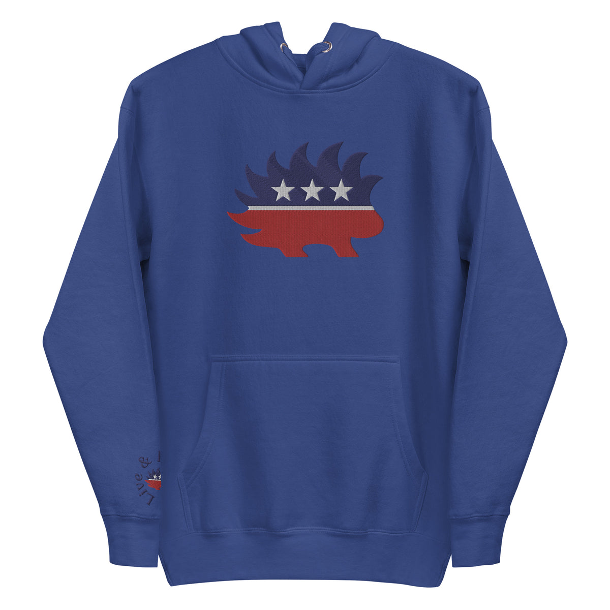 Porcupine Mascot Live &amp; Let Live Embroidered Hoodie Sweatshirts