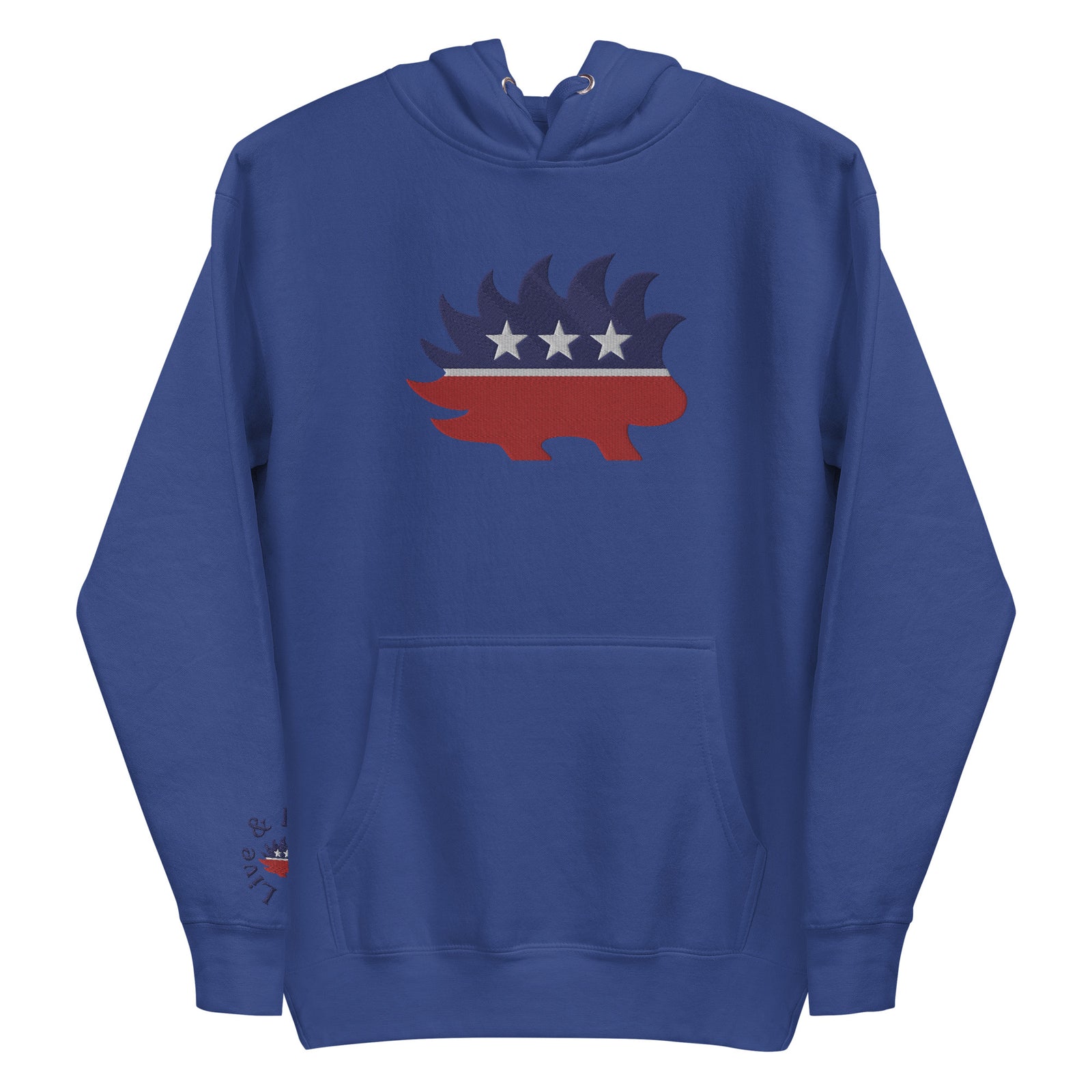 Porcupine Mascot Live & Let Live Embroidered Hoodie Sweatshirts