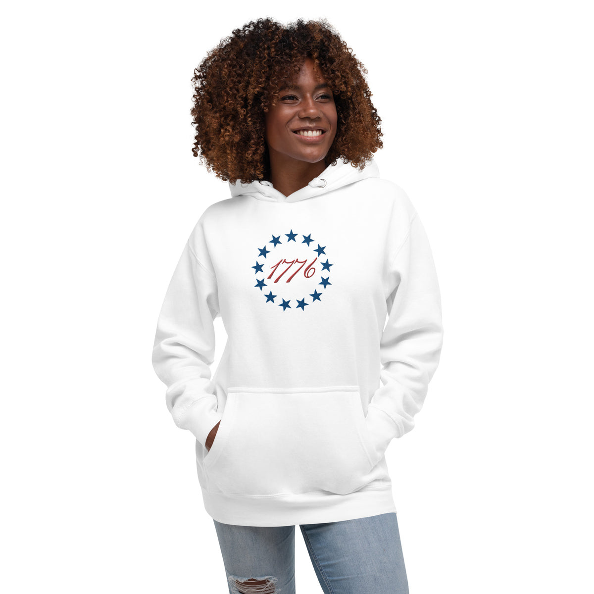 Betsy Ross 13 Stars 1776 Embroidered Hoodie