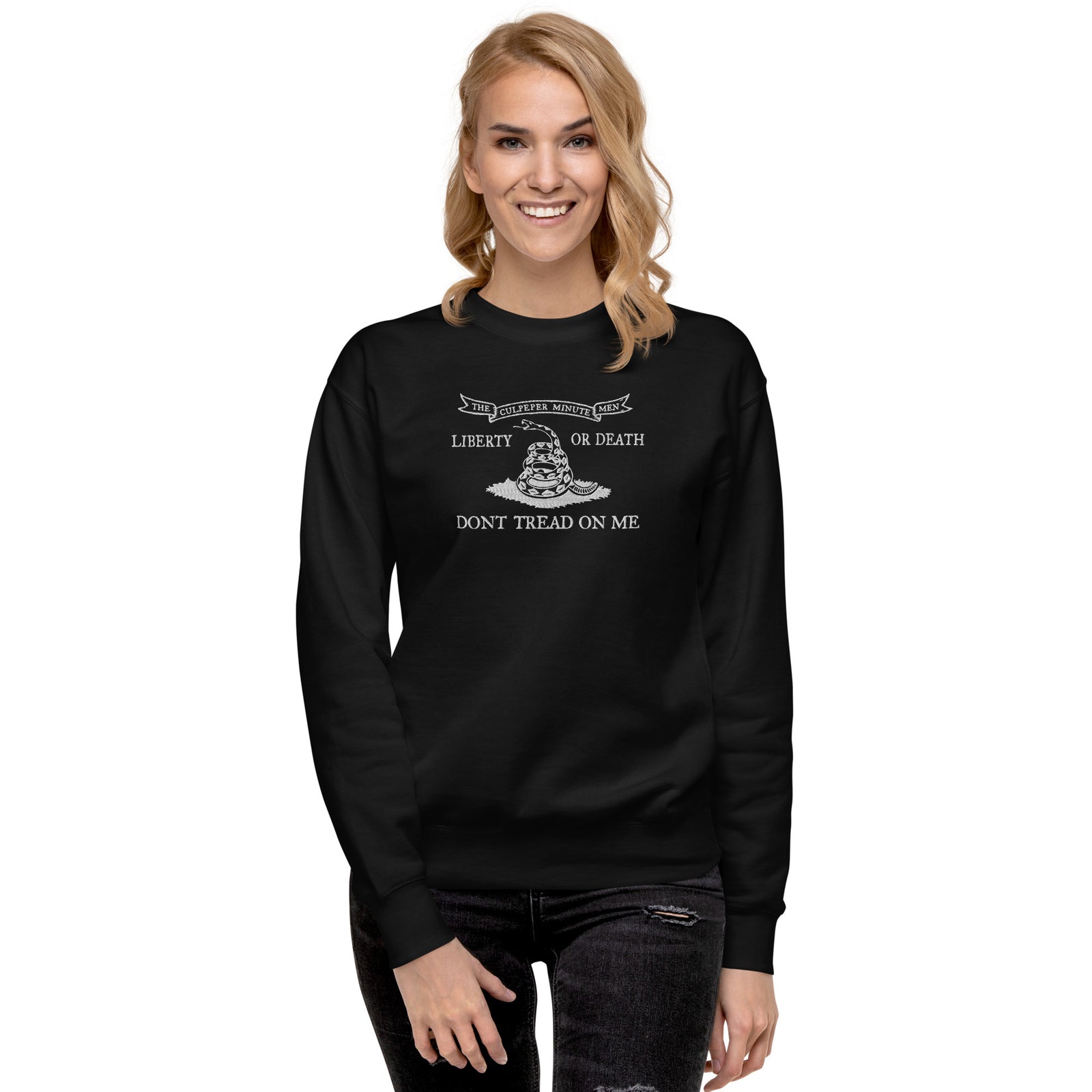 Culpeper Minutemen Don't Tread On Me Embroidered Crewneck Sweatshirt