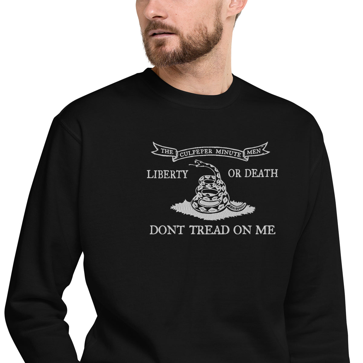 Culpeper Minutemen Don&#39;t Tread On Me Embroidered Crewneck Sweatshirt