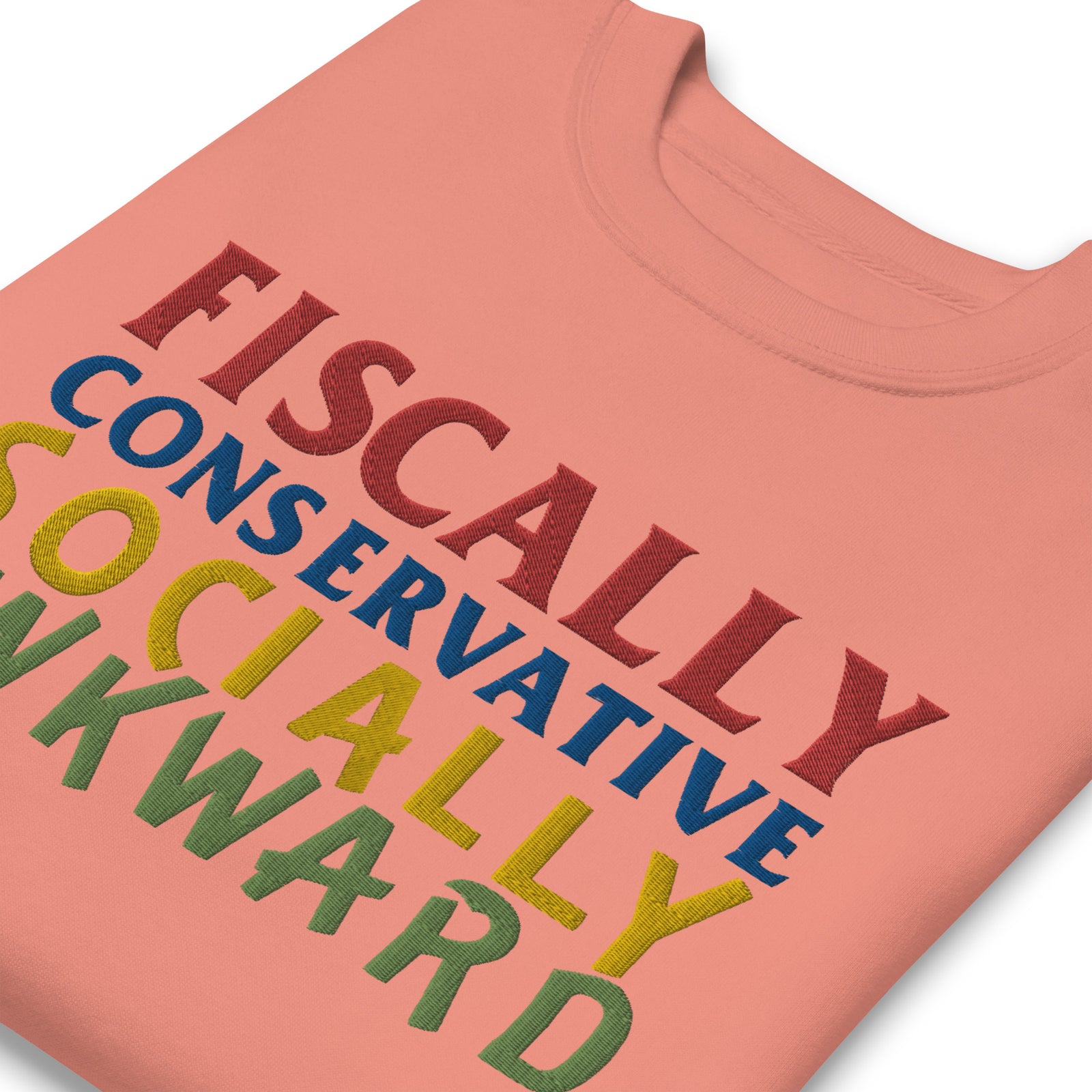 Fiscally Conservative Socially Awkward Crewneck Embroidered Sweatshirt