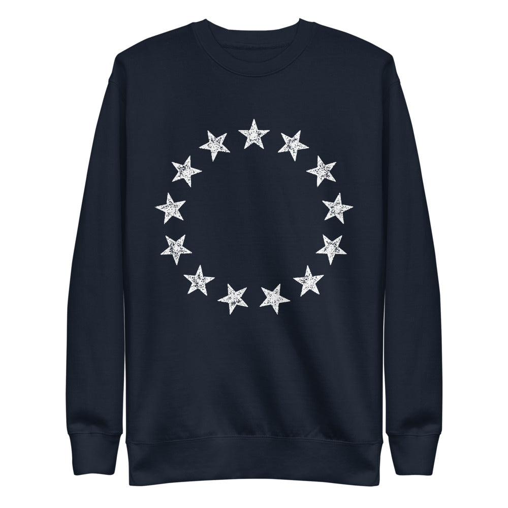13 Stars Vintage Betsy Ross Revolution Unisex Premium Sweatshirt