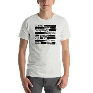 I Need New Conspiracy Theories Redacted CIA Short-Sleeve Unisex Graphic T-Shirt