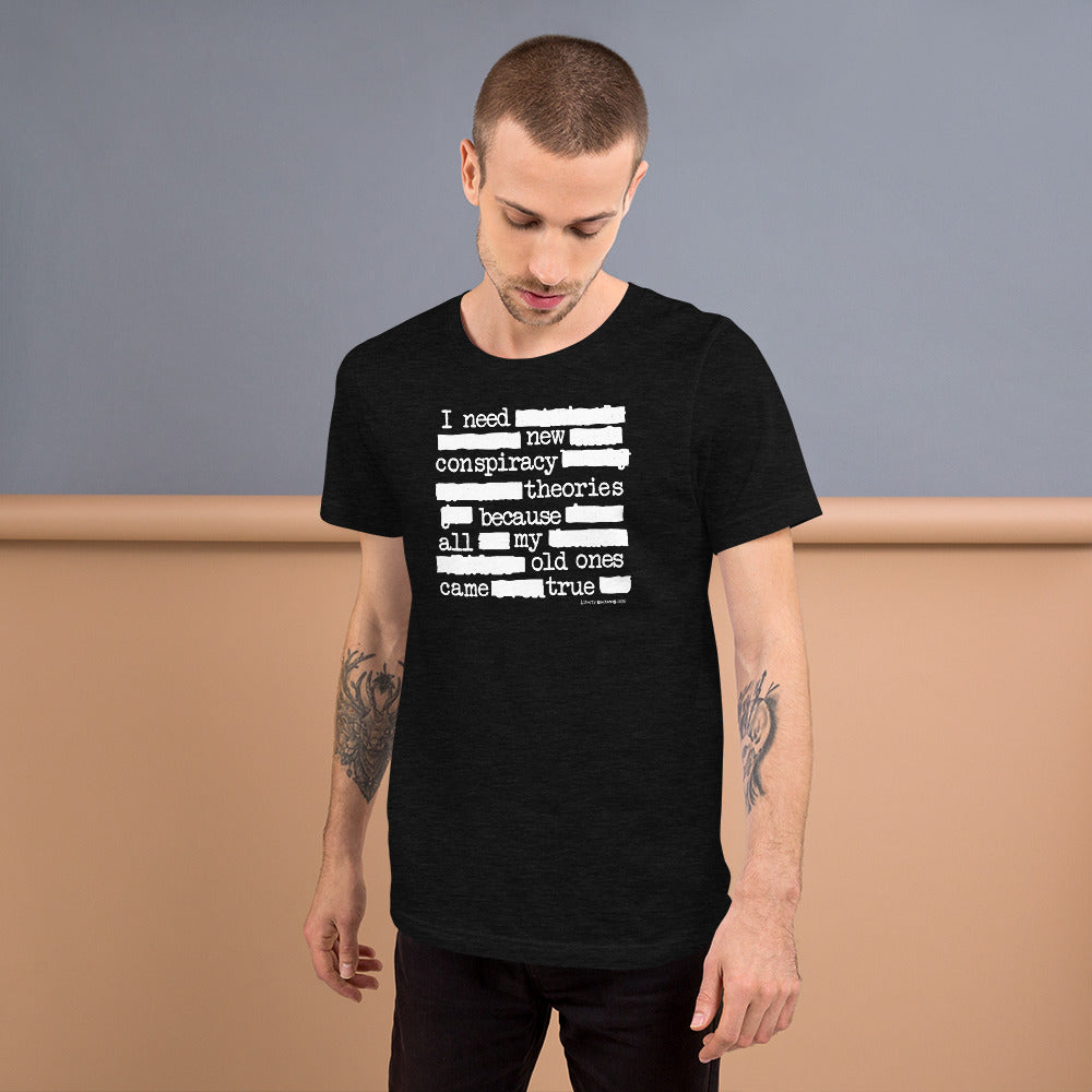 I Need New Conspiracy Theories Redacted CIA Short-Sleeve Unisex Graphic T-Shirt