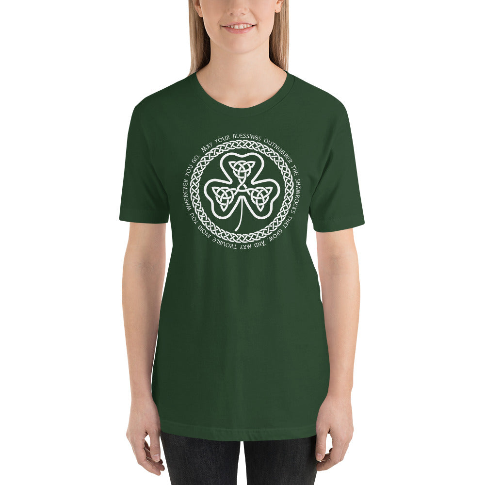 Irish Blessing Celtic Shamrock Unisex Graphic T-Shirt