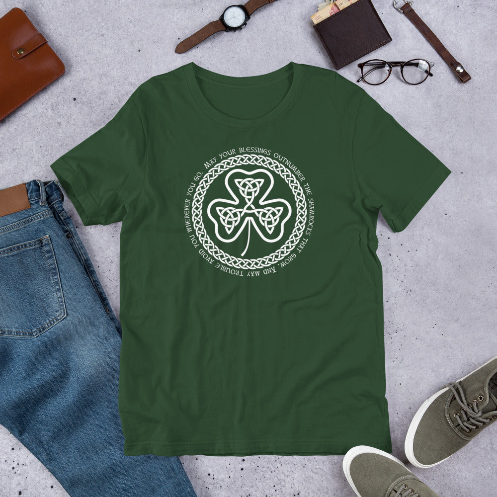 Irish Blessing Celtic Shamrock Unisex Graphic T-Shirt