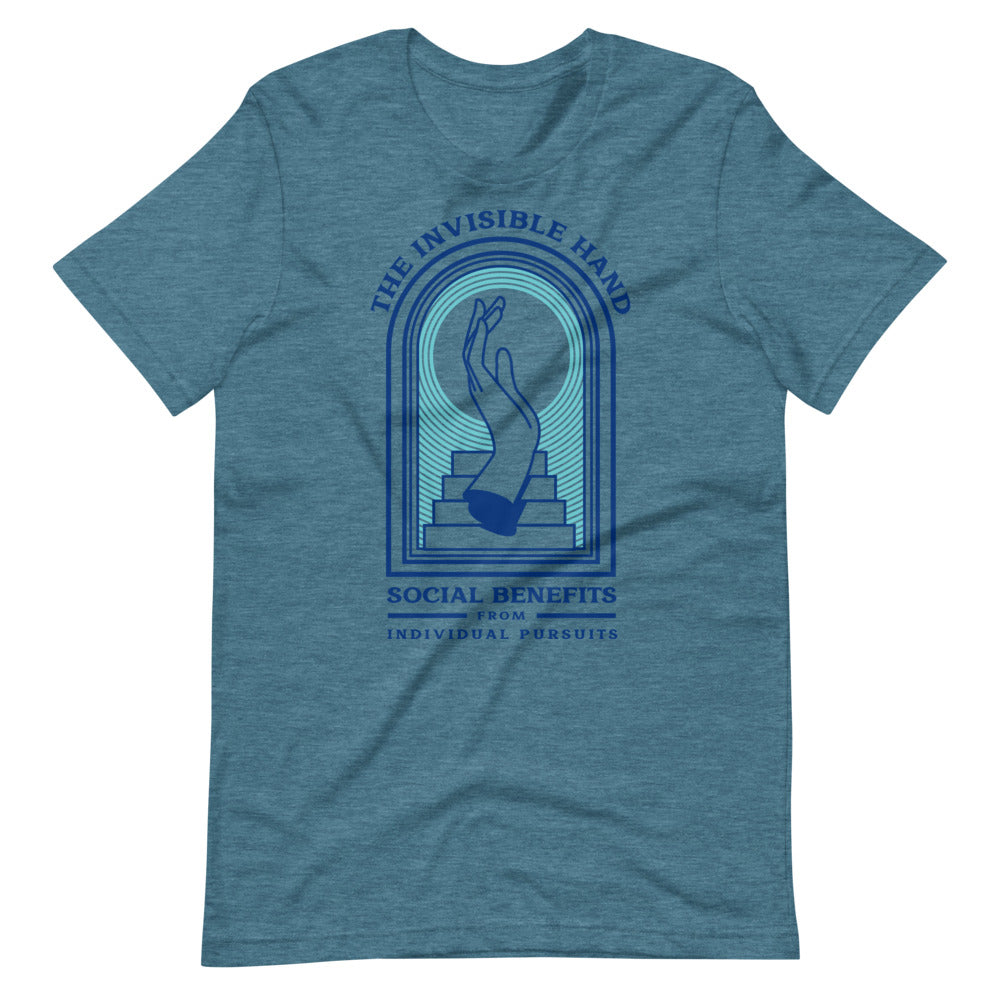 The Invisible Hand Short-Sleeve unisex T-Shirt Heather Deep Teal / L