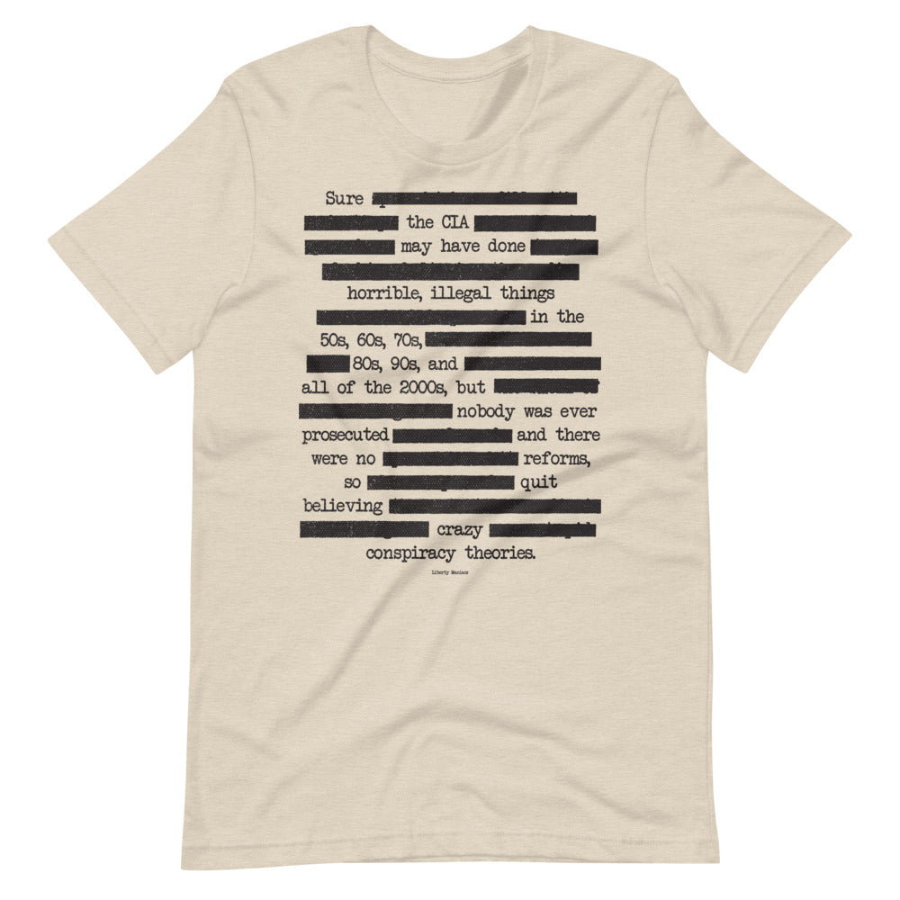 CIA Redacted Conspiracy Theories Short-Sleeve Unisex T-Shirt