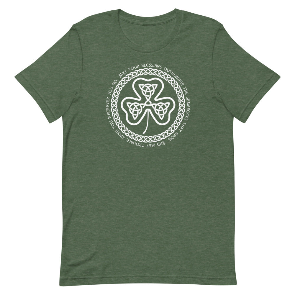 Irish Blessing Celtic Shamrock Unisex Graphic T-Shirt