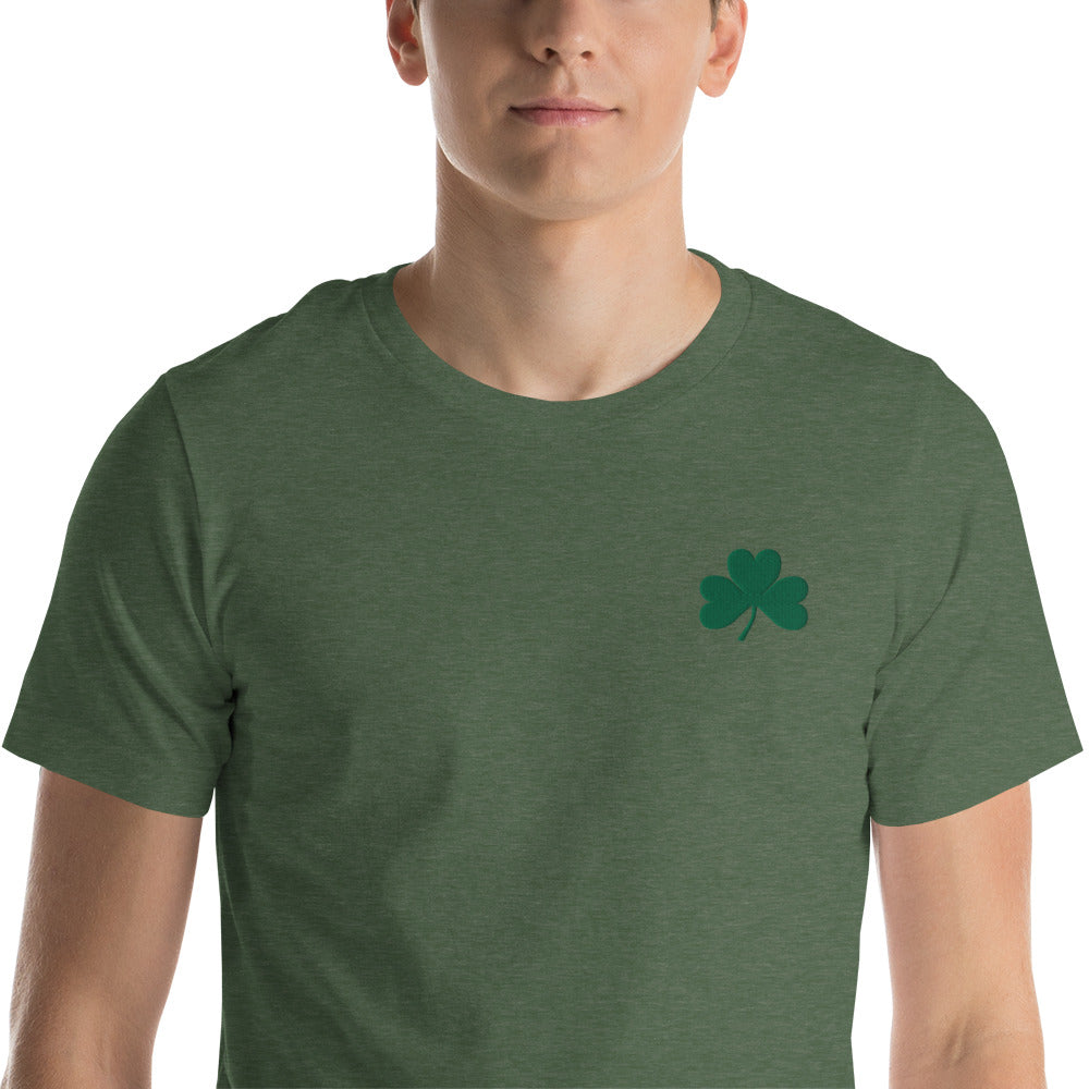 Shamrock Embroidered Short-Sleeve Unisex T-Shirt