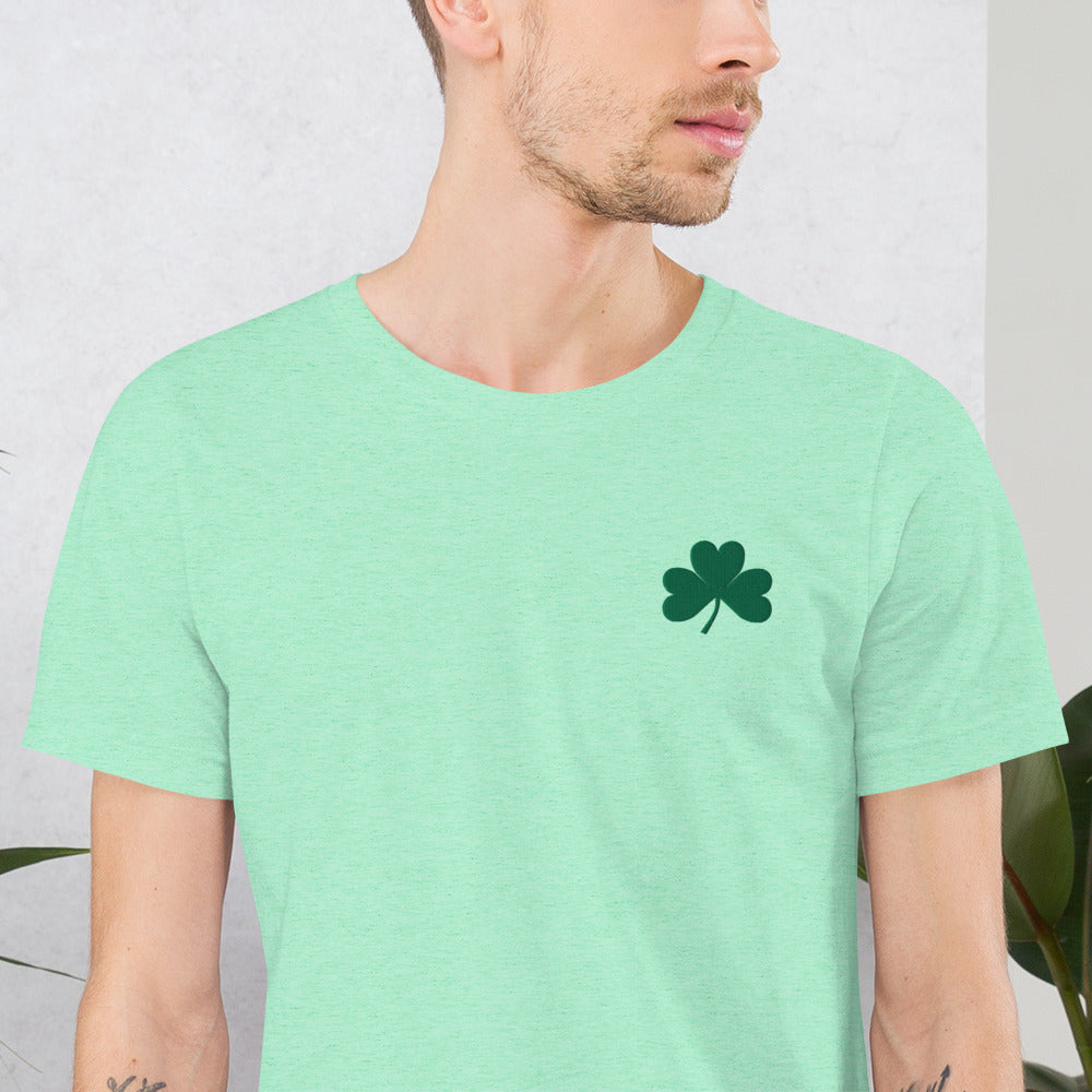 Shamrock Embroidered Short-Sleeve Unisex T-Shirt