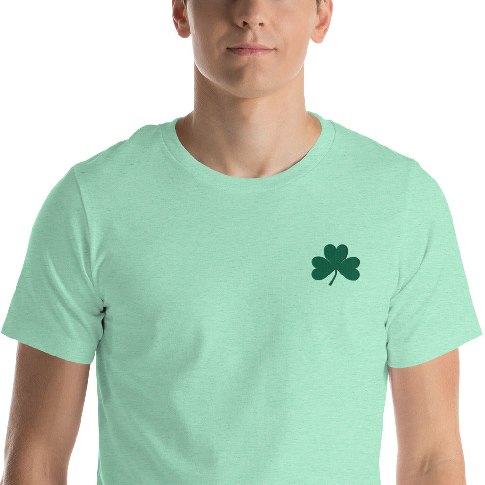 Shamrock Embroidered Short-Sleeve Unisex T-Shirt