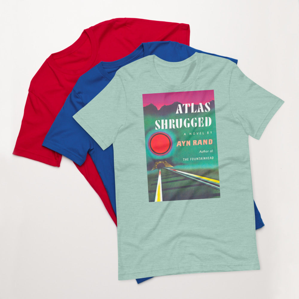Atlas Shrugged Ayn Rand Book Cover Short-Sleeve Unisex T-Shirt