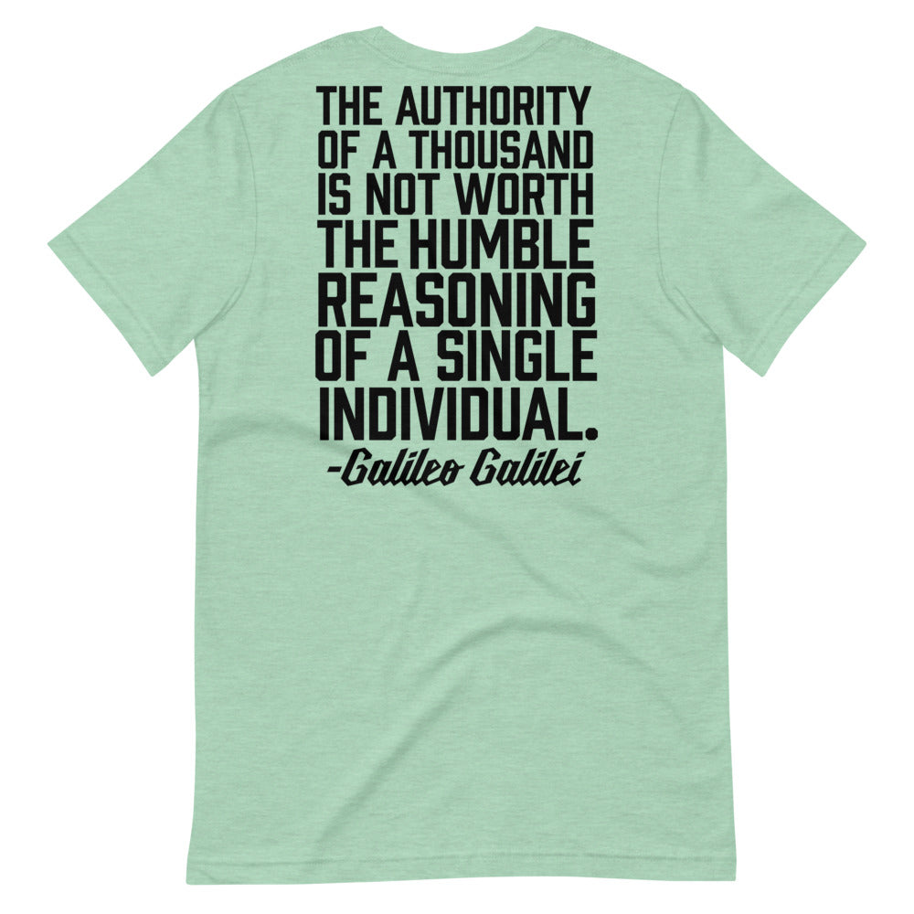 Galileo Humble Reasoning of a Single Individual Short-Sleeve Unisex T-Shirt