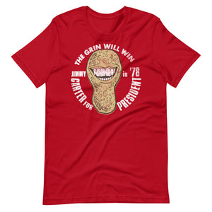 The Grin Will Win 1976 Jimmy Carter Campaign T-Shirt