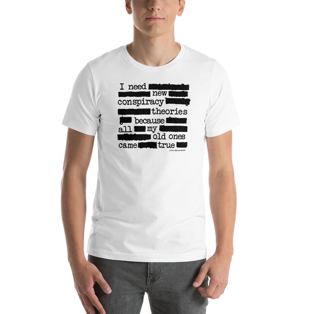 I Need New Conspiracy Theories Redacted CIA Short-Sleeve Unisex Graphic T-Shirt
